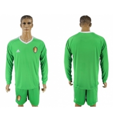 Belgium Blank Green Long Sleeves Goalkeeper Soccer Country Jersey