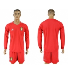 Belgium Blank Red Long Sleeves Goalkeeper Soccer Country Jersey