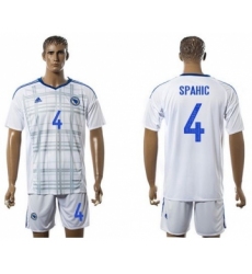 Bosnia Herzegovina #4 Spahic Away Soccer Country Jersey
