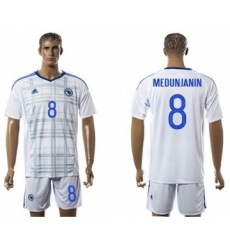 Bosnia Herzegovina #8 Medunjanin Away Soccer Country Jersey