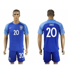 Brazil #20 LIMA Blue Soccer Country Jersey
