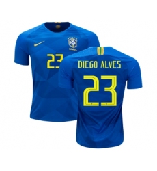 Brazil #23 Diego Alves Away Soccer Country Jersey