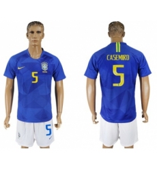 Brazil #5 Casemiro Away Soccer Country Jersey
