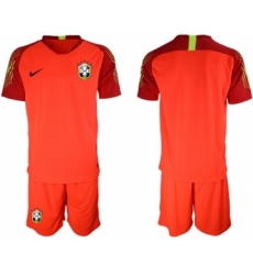 Brazil Blank Red Goalkeeper Soccer Country Jersey