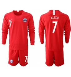 Chile #7 Alexis Home Long Sleeves Soccer Country Jersey