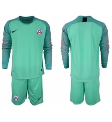Chile Blank Green Goalkeeper Long Sleeves Soccer Country Jersey