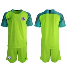 Chile Blank Shiny Green Goalkeeper Soccer Country Jersey