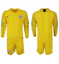 Chile Blank Yellow Goalkeeper Long Sleeves Soccer Country Jersey