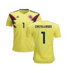 Colombia #1 Castellanos Home Soccer Country Jersey