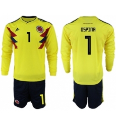 Colombia #1 Ospina Home Long Sleeves Soccer Country Jersey