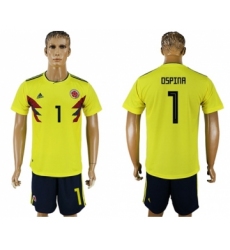 Colombia #1 Ospina Home Soccer Country Jersey