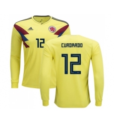 Colombia #12 Cuadrado Home Long Sleeves Soccer Country Jersey
