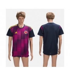 Colombia Blank Purple Training Soccer Country Jersey