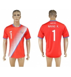 Costa Rica #1 Navas K. Home Soccer Country Jersey