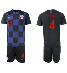 Croatia #4 Perisic Away Soccer Country Jersey
