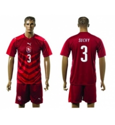 Czech #3 Suchy Red Home Soccer Country Jersey