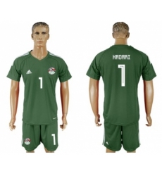 Egypt #1 Hadari Army Green Goalkeeper Soccer Country Jersey