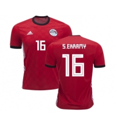 Egypt #16 S.Ekramy Red Home Soccer Country Jersey