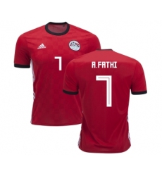 Egypt #7 A.Fathi Red Home Soccer Country Jersey