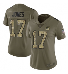 Women's Nike New York Giants #17 Daniel Jones Olive Camo Stitched NFL Limited 2017 Salute to Service Jersey