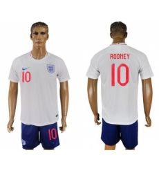England #10 Rooney Home Soccer Country Jersey