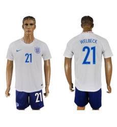 England #21 Welbeck Home Soccer Country Jersey