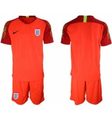 England Blank Red Goalkeeper Soccer Country Jersey