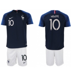 France #10 Mbappe Home Soccer Country Jersey