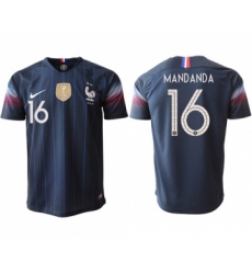 France #16 Mandanda Home Thai Version Soccer Country Jersey