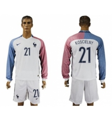 France #21 Koscielny Away Long Sleeves Soccer Country Jersey