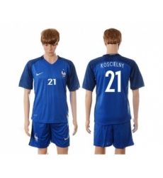 France #21 Koscielny Blue Soccer Country Jersey