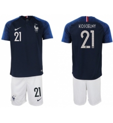 France #21 Koscielny Home Soccer Country Jersey