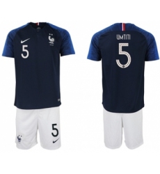 France #5 Umtiti Home Soccer Country Jersey
