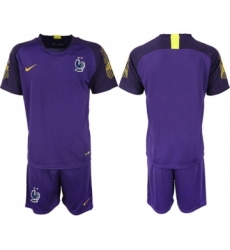 France Blank Purple Goalkeeper Soccer Country Jersey