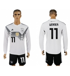 Germany #11 Werner White Home Long Sleeves Soccer Country Jersey