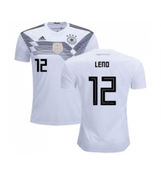 Germany #12 Leno White Home Soccer Country Jersey