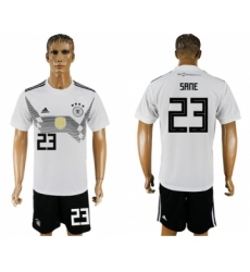 Germany #23 Sane White Home Soccer Country Jersey