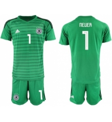 Germany Blank BlackGermany #1 Neuer Green Goalkeeper Soccer Country Jersey Soccer Country Jersey