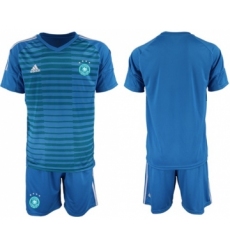 Germany Blank Blue Goalkeeper Soccer Country Jersey