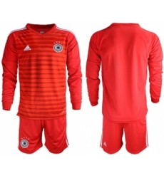 Germany Blank Red Goalkeeper Long Sleeves Soccer Country Jersey
