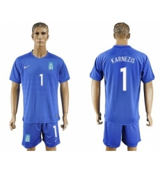 Greece #1 Karnezis Away Soccer Country Jersey