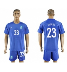 Greece #23 Siovas Away Soccer Country Jersey