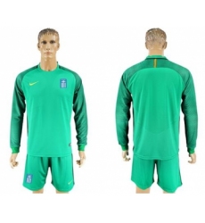 Greece Blank Green Goalkeeper Long Sleeves Soccer Country Jersey