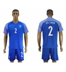 Holland #2 Veltman Away Soccer Country Jersey