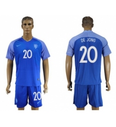 Holland #20 De Jong Away Soccer Country Jersey