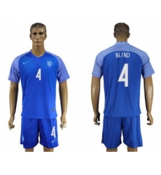 Holland #4 Blind Away Soccer Country Jersey