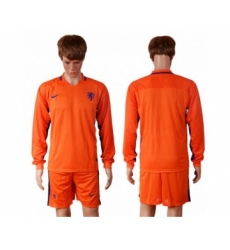 Holland Blank Home Long Sleeves Soccer Country Jersey