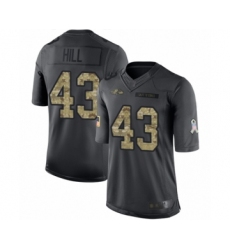 Men's Baltimore Ravens #43 Justice Hill Limited Black 2016 Salute to Service Football Jersey