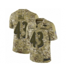 Youth Baltimore Ravens #43 Justice Hill Limited Camo 2018 Salute to Service Football Jersey