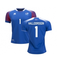 Iceland #1 HALLDORSSON Home Soccer Country Jersey